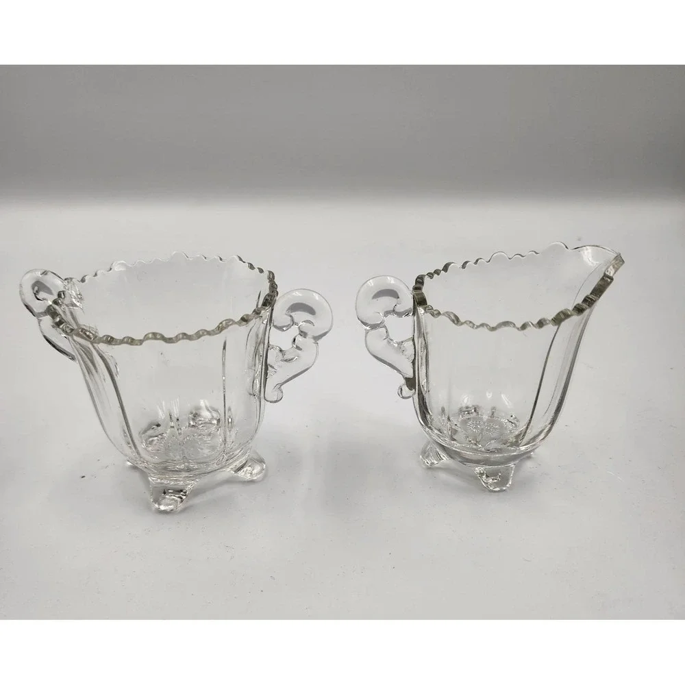 Cambridge Glass Martha Clear‎ Sugar And Milk Creamer Pitcher 1950's